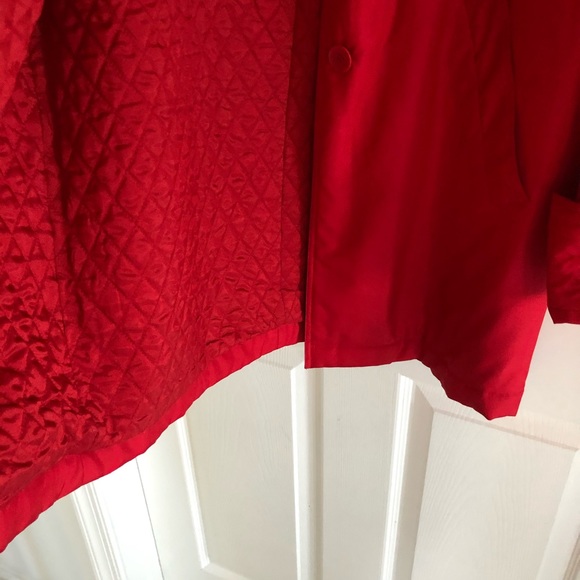 Red silk Dana Buchman topper coat - Picture 6 of 8